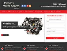 Tablet Screenshot of howkinsmotorspares.co.uk